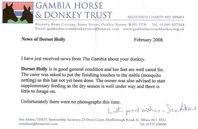 Dorset Holly letter